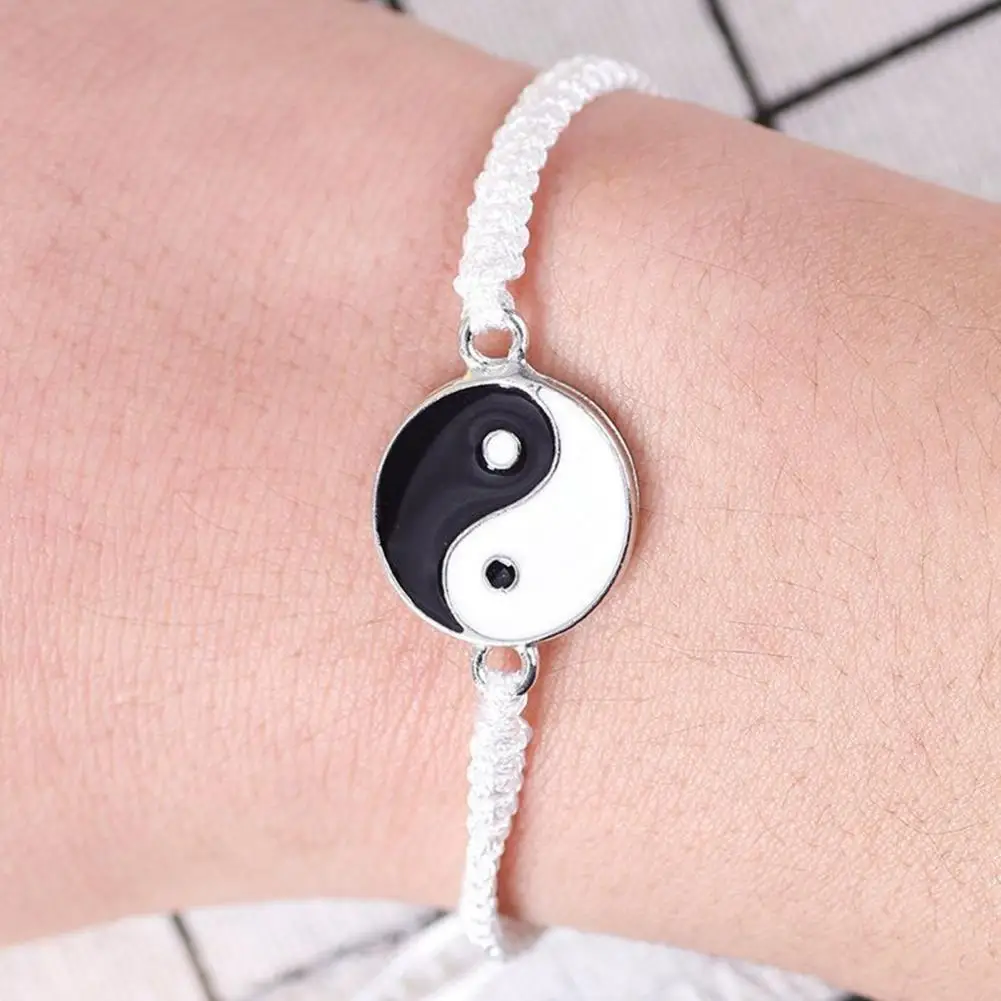 Couple Bracelet Chain Bracelet Handmade Braided Adjustable Tai Chi Yin Yang Men Women Rope String Fashion Jewelry Gifts