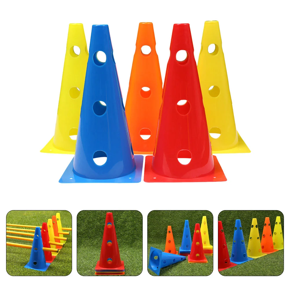 5 Pcs Football Logo Bucket Useful Training Supplies Compact Marker Cones Soccer Practice for Agility Equipment