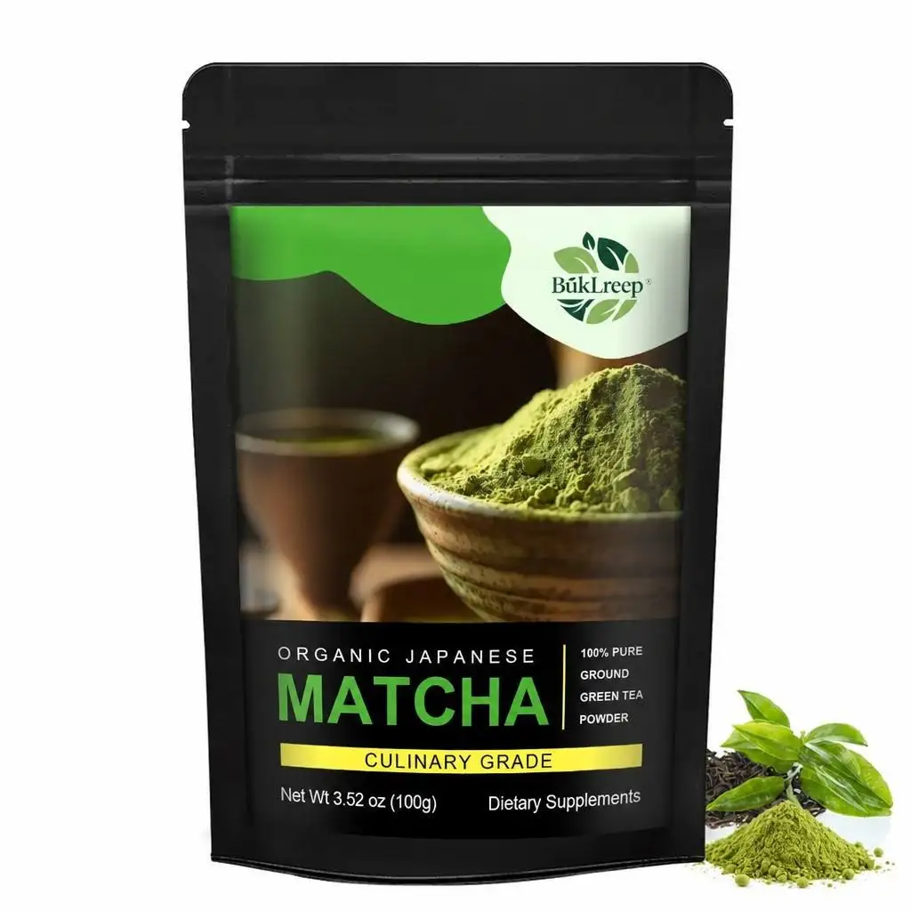Organic Japanese Matcha Green Tea Powder, Rich Much Vitamins, Antioxidant Support for Drinks Baking Daily Nutrition Supplement