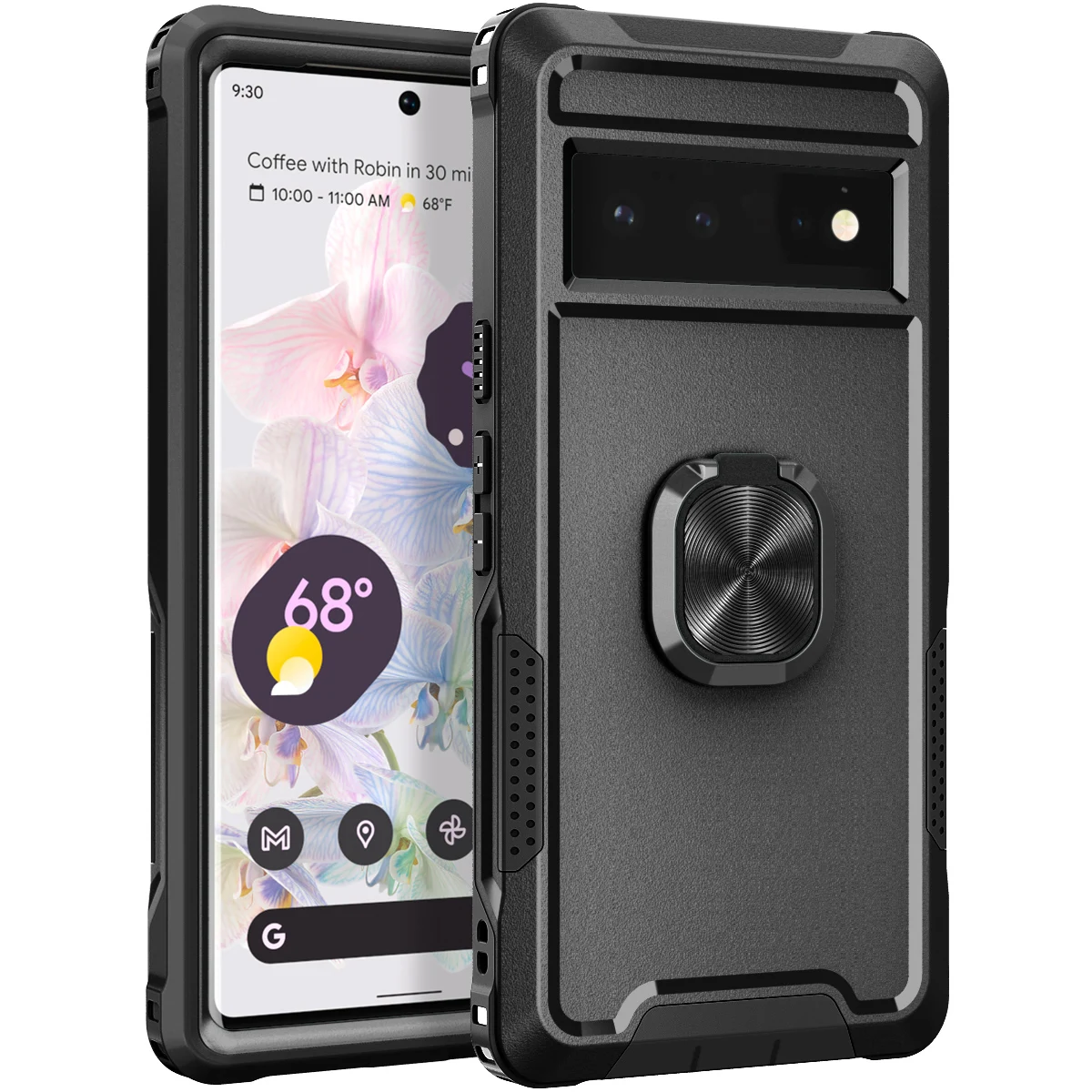 Pixel 6 Cases Heavy Duty Drop Protection Kickstand Rugged Shockproof/Dust Proof 3-Layer Phone Case For Google Pixel 6 Pro