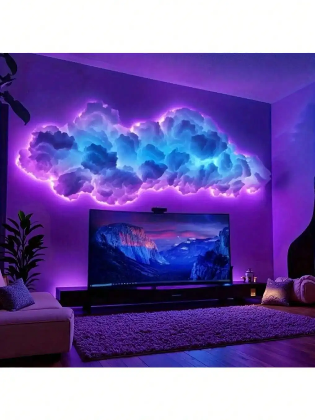 1Pc 3D Thundercloud LED Wall Light – Creative Color Atmosphere Night Light