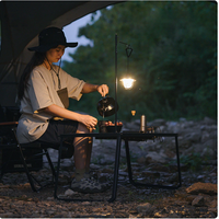 Mini LED Camping Lanterns Type-C Rechargeable Dimming Portable Hanging Tent Light 1200mAh for Hiking Fishing Emergency Lanterns