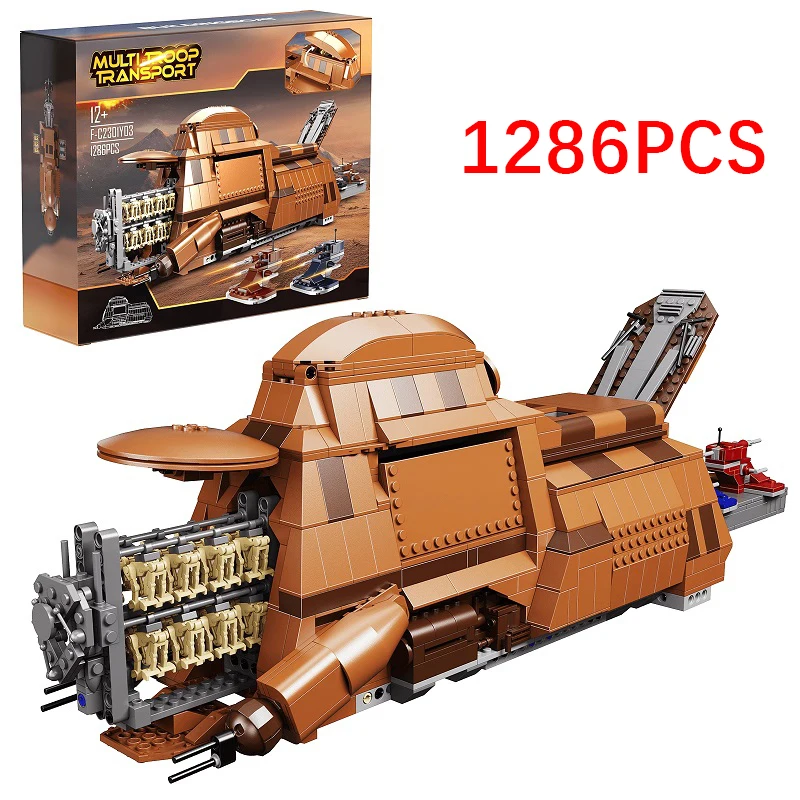 Duck troop MMT Airship Personnel Carrier Building Blocks Space Wars Battle Attack-craft Destroyer Assembly Model Gift Kids Toy