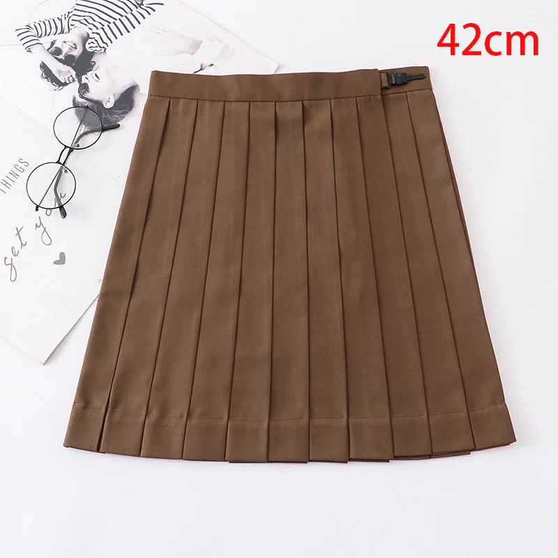 2024 Japanese Korea School Dresses Sailor Suit JK Uniform Pleated Skirt 42cm 45cm Knee-length Short Skirt White Red Khaki