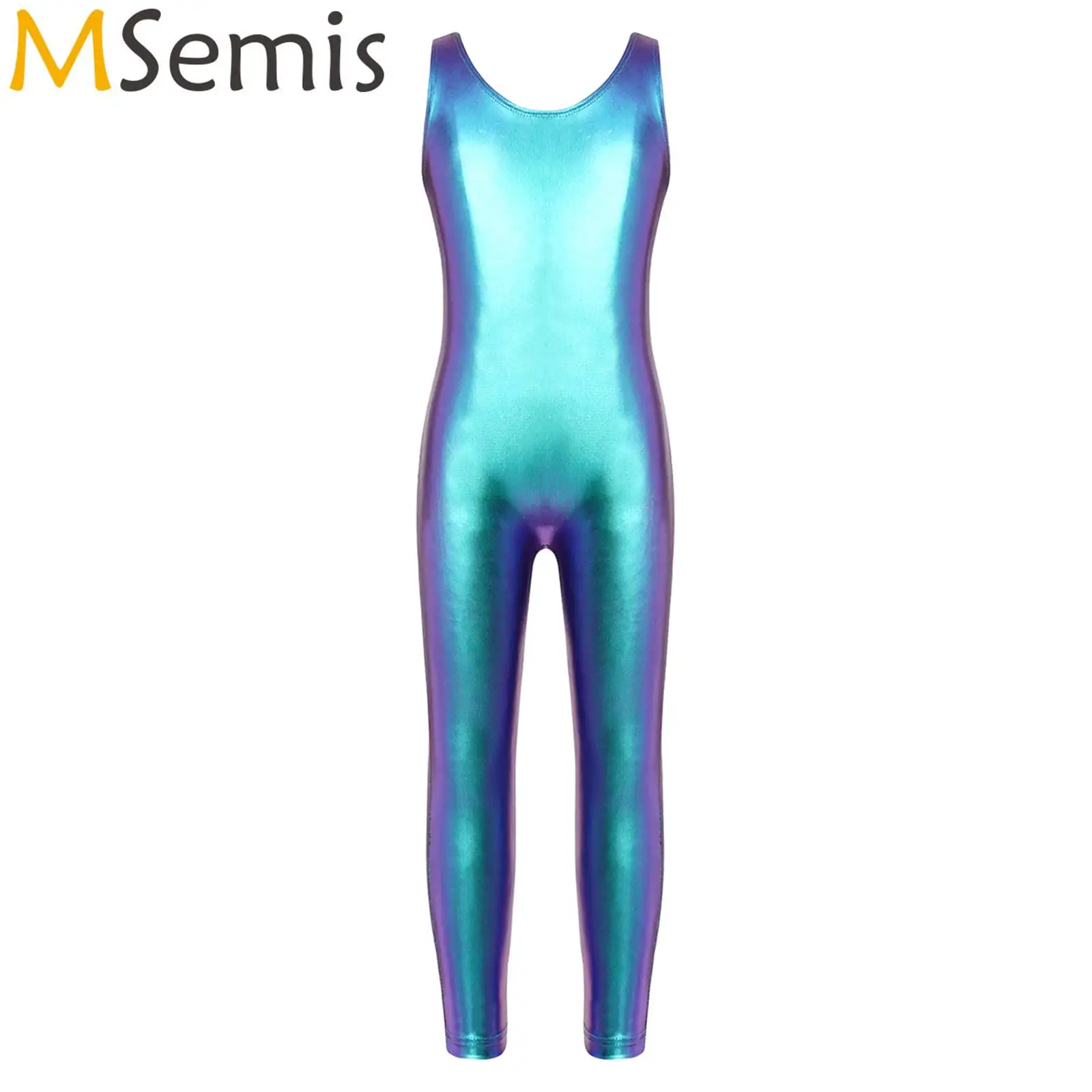 

Children's Gymnastics Dance Clothing Kids Girls Ballet Leotards Sleeveless Shiny Ballet Dance Leotard Jumpsuit Unitard Dancewear