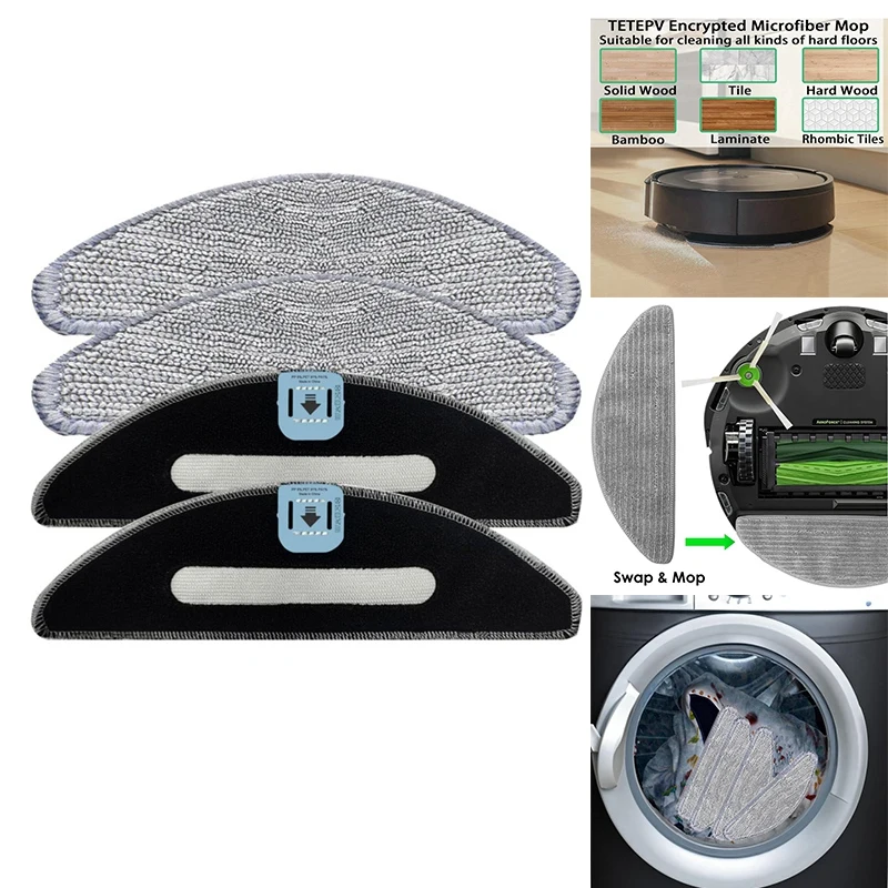 

9PCS Washable Microfiber Mop Pads For Irobot Roomba Combo I5/I5+/J5/J5+ Robot Vacuum Cleaner Accessories