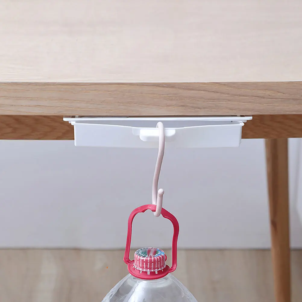 

2 шт. клейких органайзеров-ящиков для хранения под столом из ПП-материала, скрытые выдвижные ящики для офиса, школы, дома