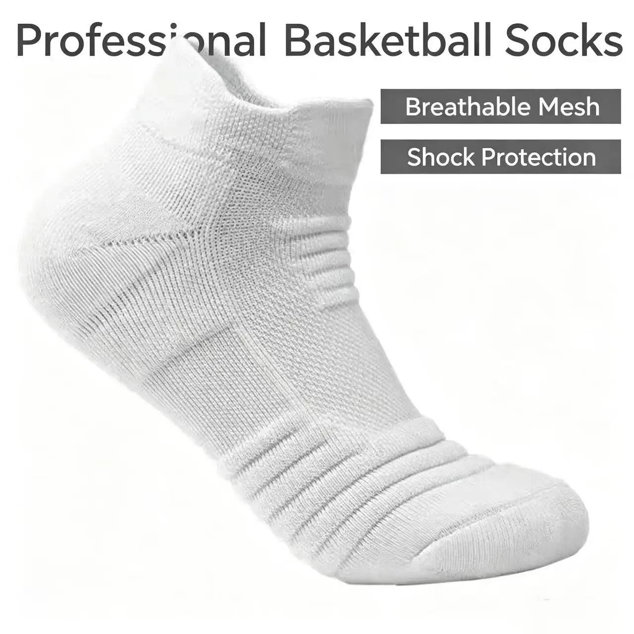 Men Professional Basketball Socks Thick Terry Sole Short Socks Breathable Mesh Anti‑slip Sport Socks for Running Outdoor Fitness view 5