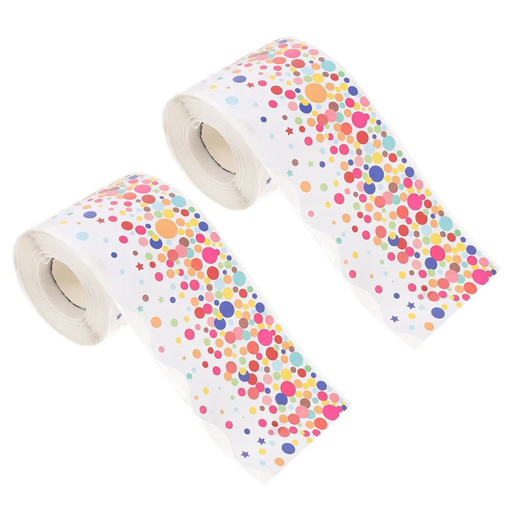 2-rolls-656-wavy-dot-pattern-border-stickers-bulletin-board-border-trim-chalkboard-blackboard-classroom-decoration-removable