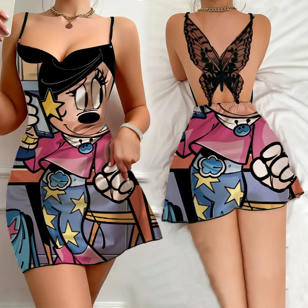 2024 Summer Women's Nightwear Sexy Sleevesless Pajama for Women New Female Slip Dresses Cartoon Pattern Nightwear Free Delivery