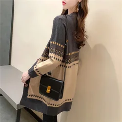 Spring, Autumn Sweater Jacket Women Cardigan Mid-length Knitwear 2025 New Jacquard Button Cardigan Knitted Top Women Button Coat