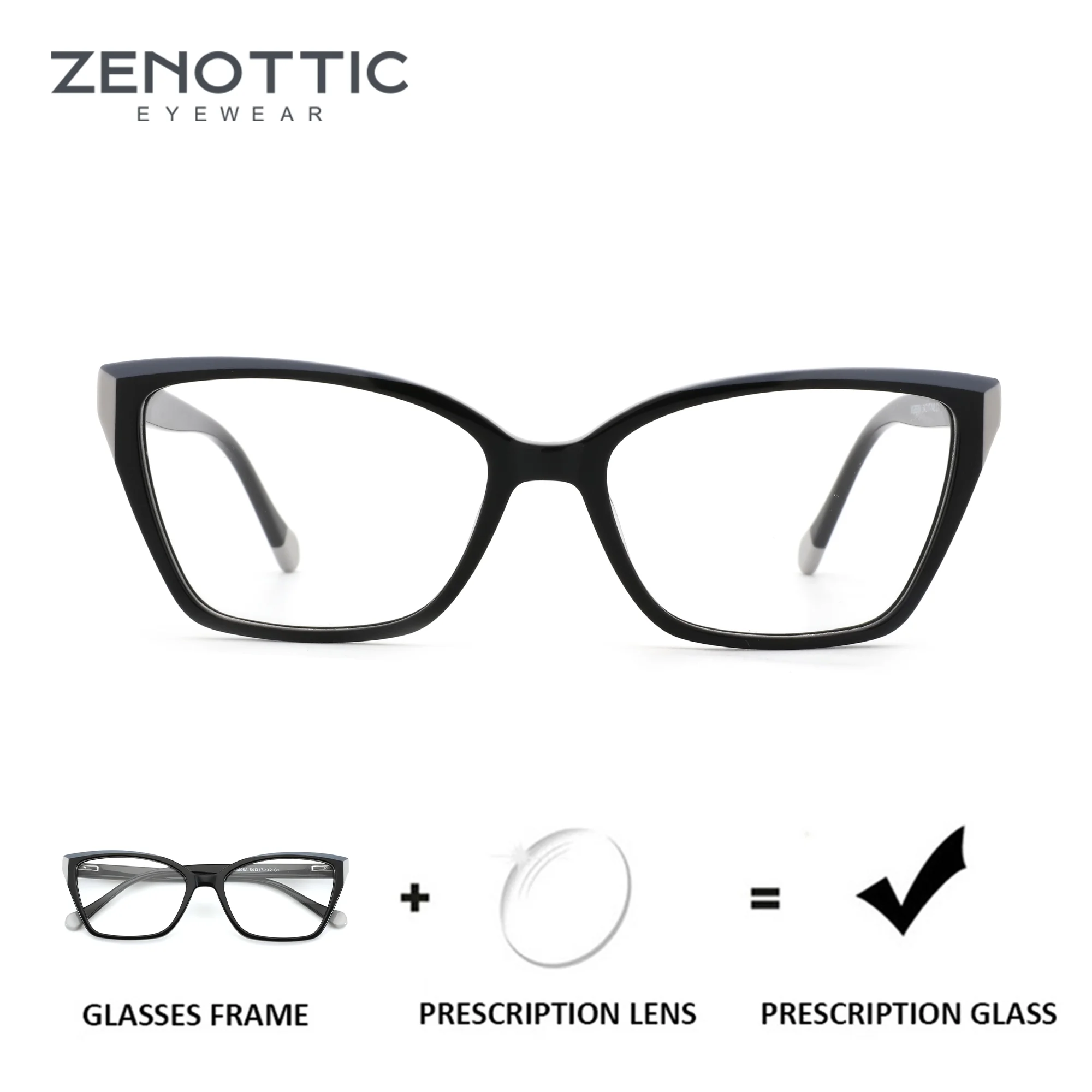 

ZENOTTIC（S Size）Acetate Butterfly Design Prescription Glasses For Women Anti Blue Light Photochromic Optical Eyeglasses