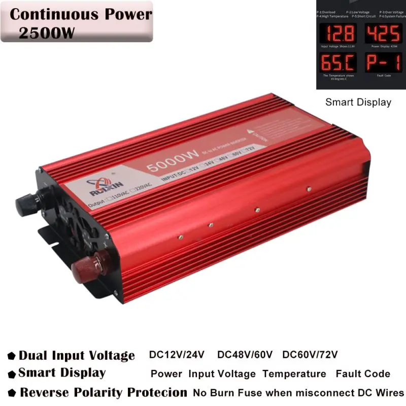 5000W Inverter Power Inverter Truck Inverter car Inverter 12V to 220V Inverter for Vehicles Truck semi Truck