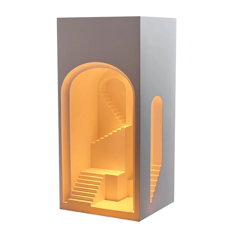 Embedded Step Gypsum Wall Light Staircase Corridor Corner Embedded Wall Wall Light Human Induction Night Light