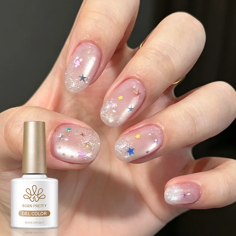 BORN PRETTY 10ml Sternen-Pailletten Katzen-Magnetgel Nagellack Glitzer Reflektierend Semi-Permanent Aushärtbar UV LED Gel Dunkle Glitzer Maniküre – Detail 3