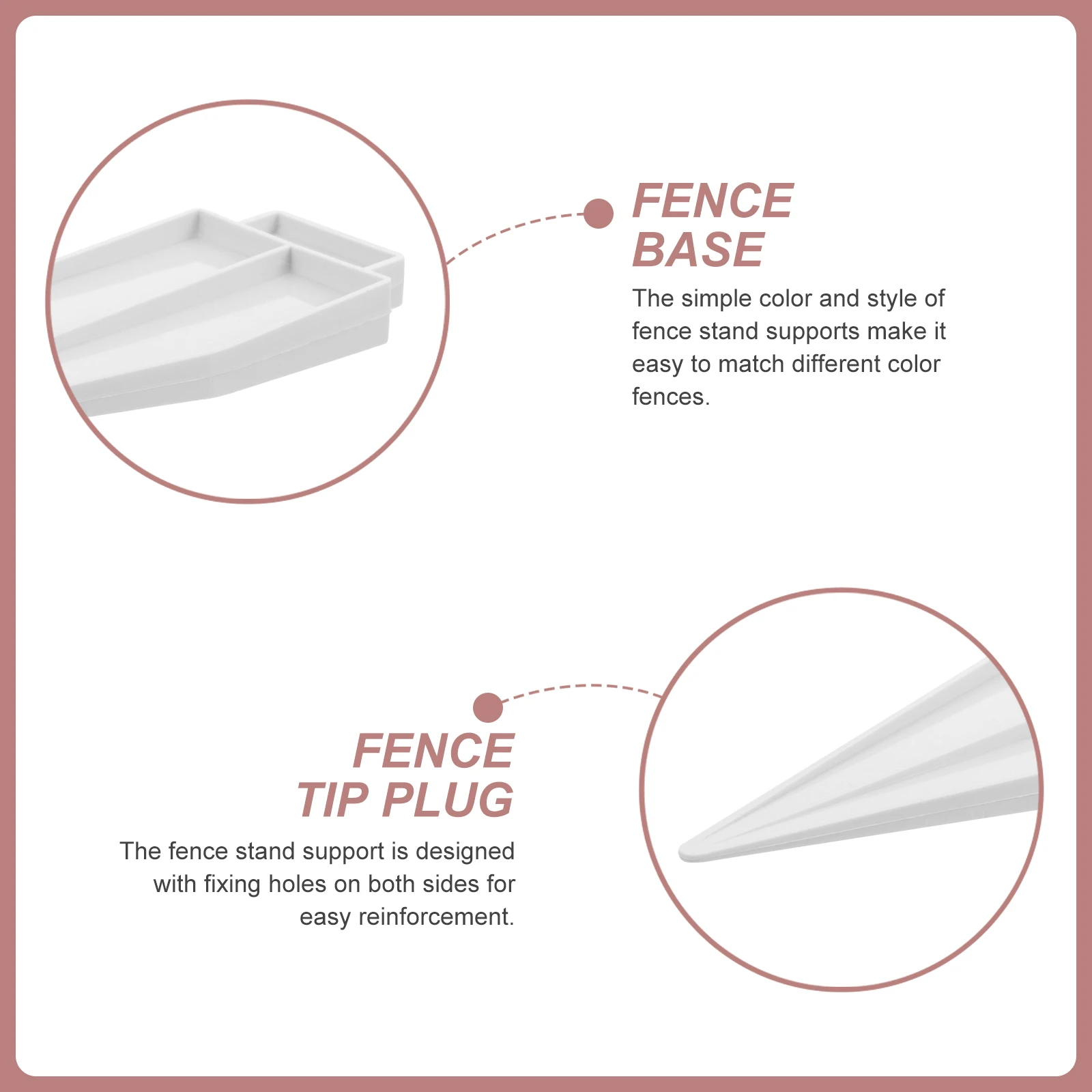 

8Pcs Durable Plastic Fence Plugs Anti-Tipping Garden Support Easy Install Long-Lasting Outdoor Indoor Use Fence Support
