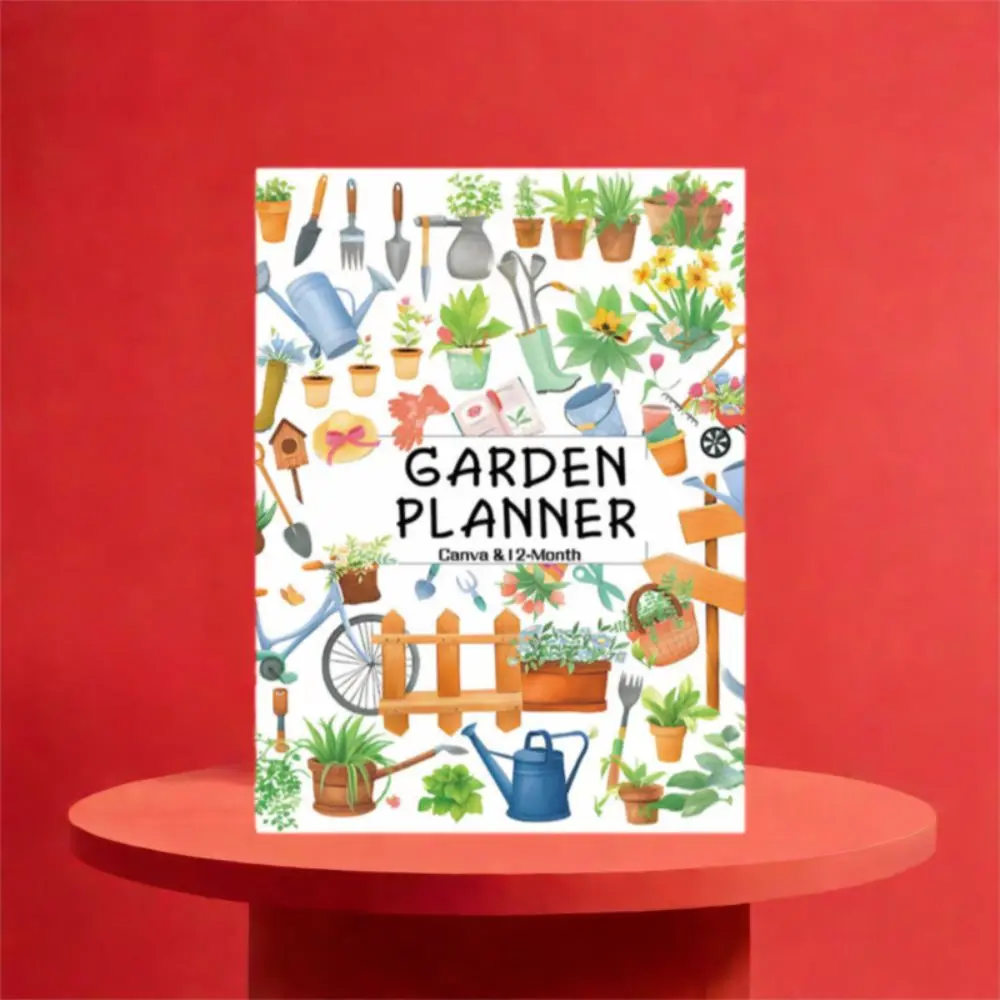 Kolorowy Planer Pielęgnacji Roślin i Podlewania, Wydajny Papierowy Planer Ogrodu Kwiatowego, Kreskówkowa Lista Kontrolna Pielęgnacji Roślin dla Domowych Ogrodniczy