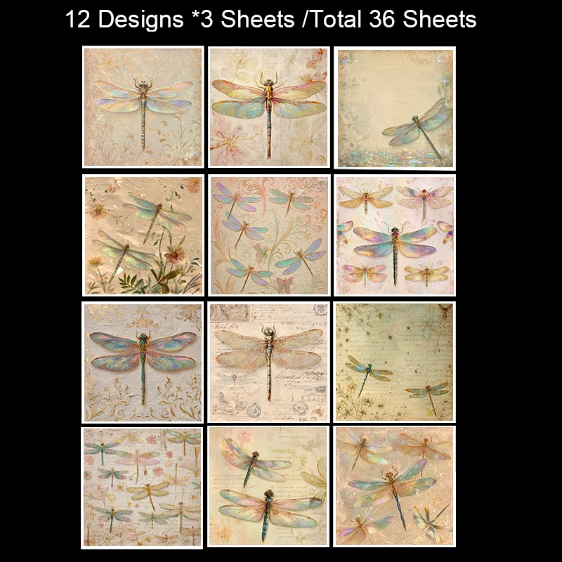 6"x6" plakboekset (36 vellen): Handgetekende vintage naaipatroonontwerpen – perfect voor scrapbooking, origami en knutseltijdschriften