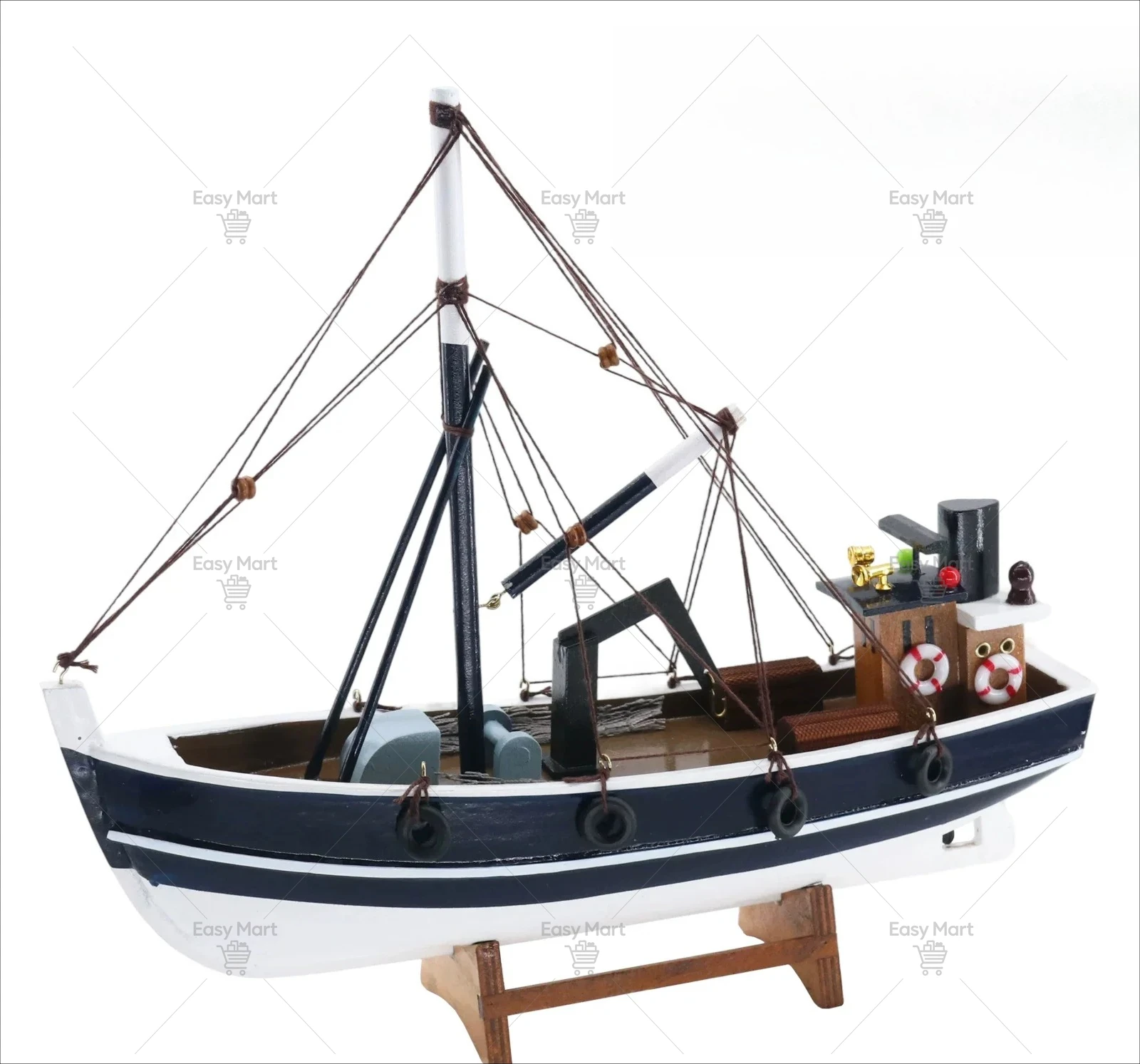 Wooden Jaws - 37cm Orca Model Shark Fishing Boat Movie Relative Items Custom Famous Boats Antique Decoration Seaside Home Decor