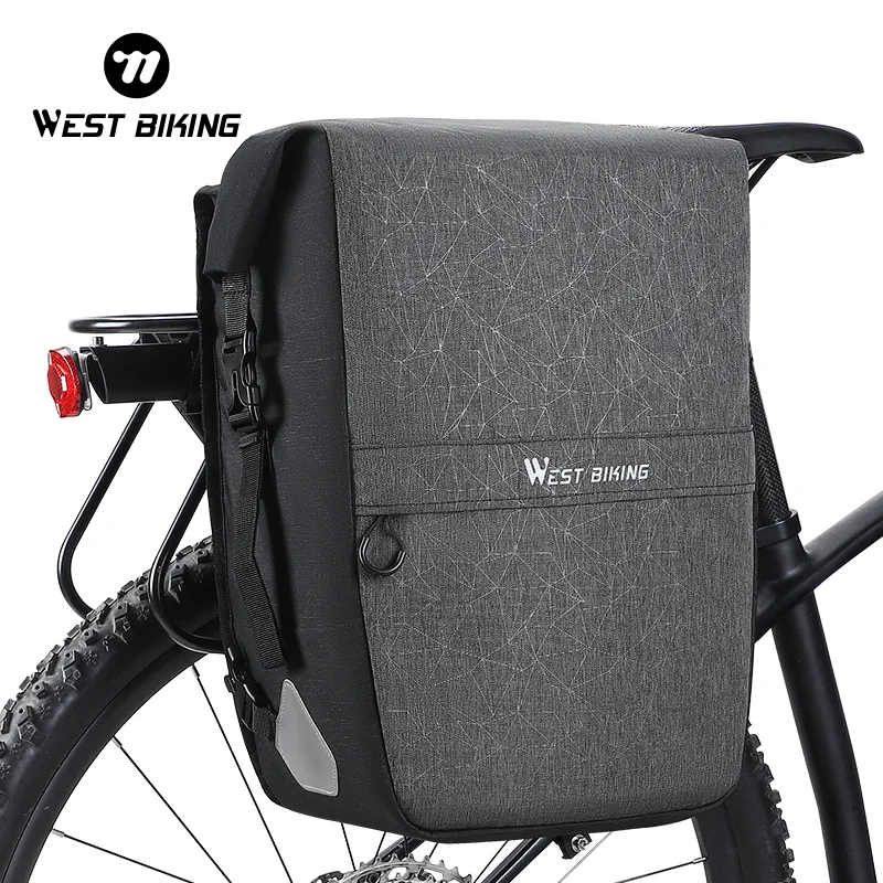 

WEST BIKING Bike Single Pannier Bag 17/29L Large Capacity Waterproof Backpack Bike Trunk Travel Bag MTB Road Bike Accessories