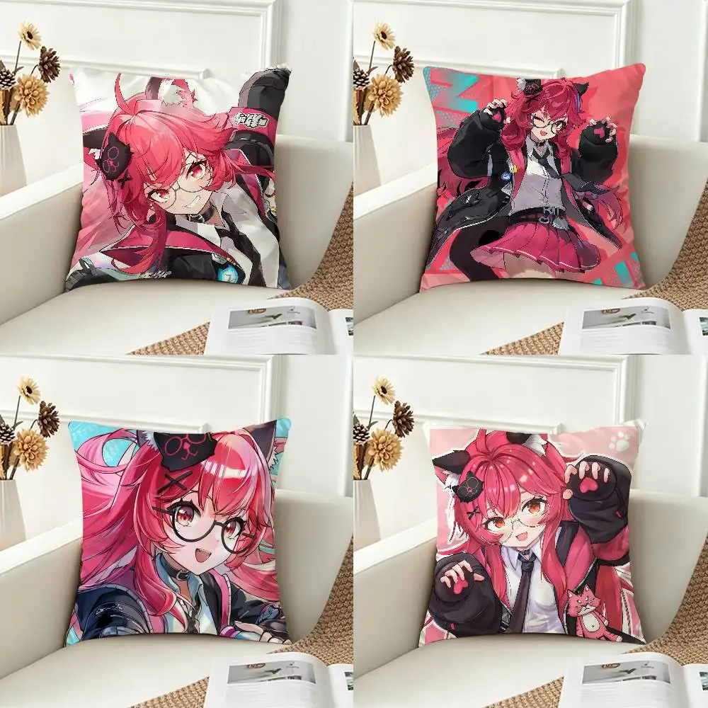 N-Neverness to Everness Nanally Double-sided Printed Square Decorative Cushion Cover for Sofa Living Room Home Decor