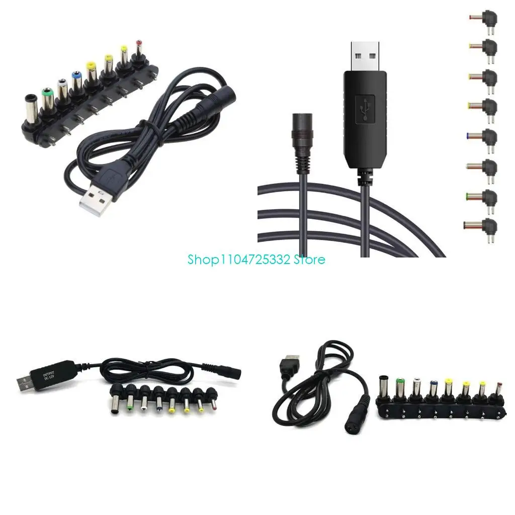 P5EA USB 5V To DC9V 12V Converter Cable USB5V to 9V 12V Power Charging Cable 1M