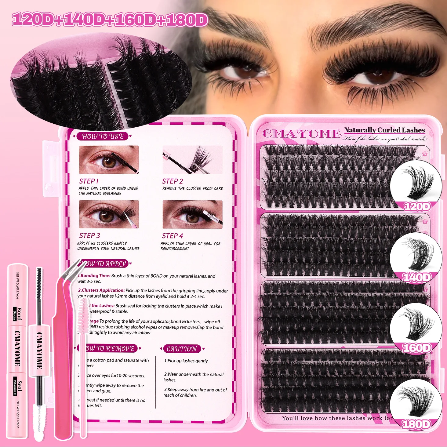 Heißer Verkauf Große Kapazität Einreihige Riemen Anleitung Buch Natürliche Dicke 120D-180D Gefälschte Wimpern Buch Kit