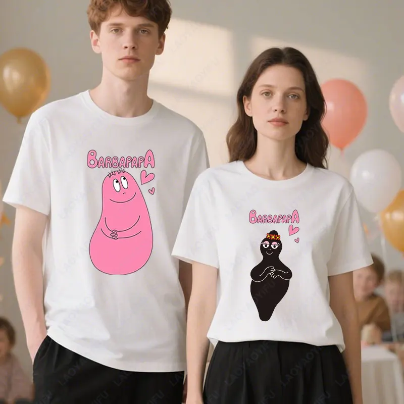 Barbapapa Cartoon T-Shirt Kawaii Vintage Cotton Tee