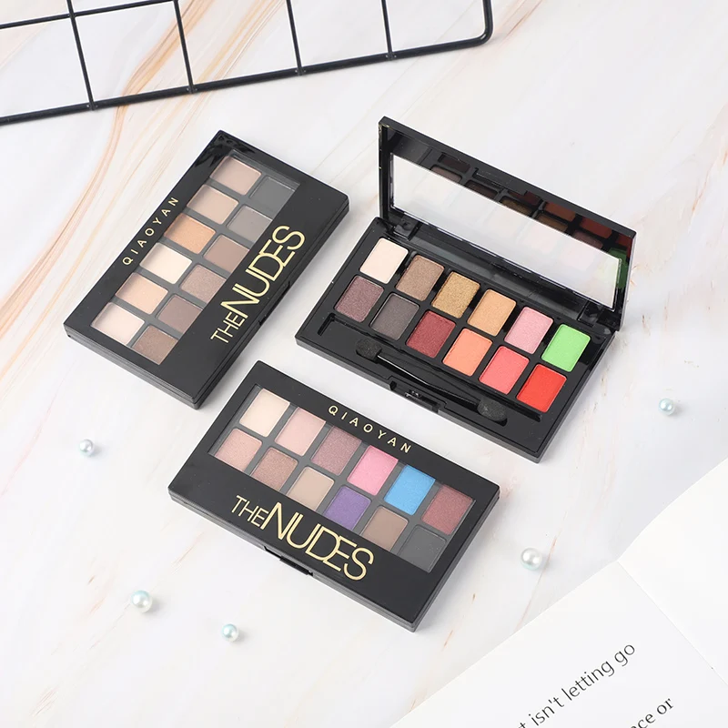 لوحة ظلال عيون احترافية مكونة من 12 لونًا مع لامع غير لامع ونغمات عارية أداة فنية للمكياج لإنشاء مكياج العيون #4