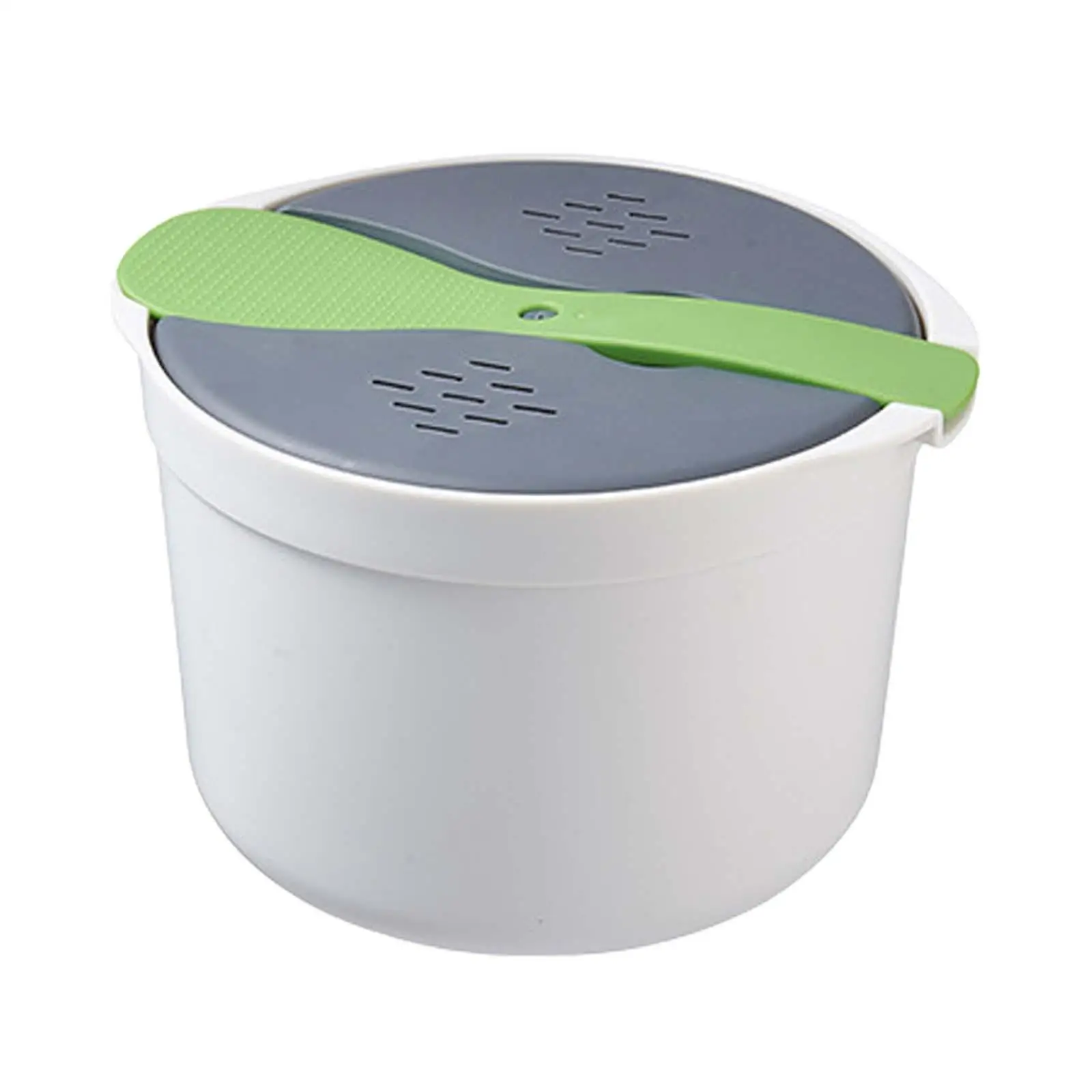 Rice Cooker Microwave Steamer 2L Nonstick Pasta Cooker with Lid for Home Kitchen Multi Cooking