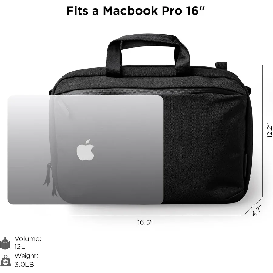 Mochila para laptop ALPAKA Elements Tech Brief Pro 12L -3-em-1 de tecido reciclado para laptop de 16" antirroubo seguro com bagagem