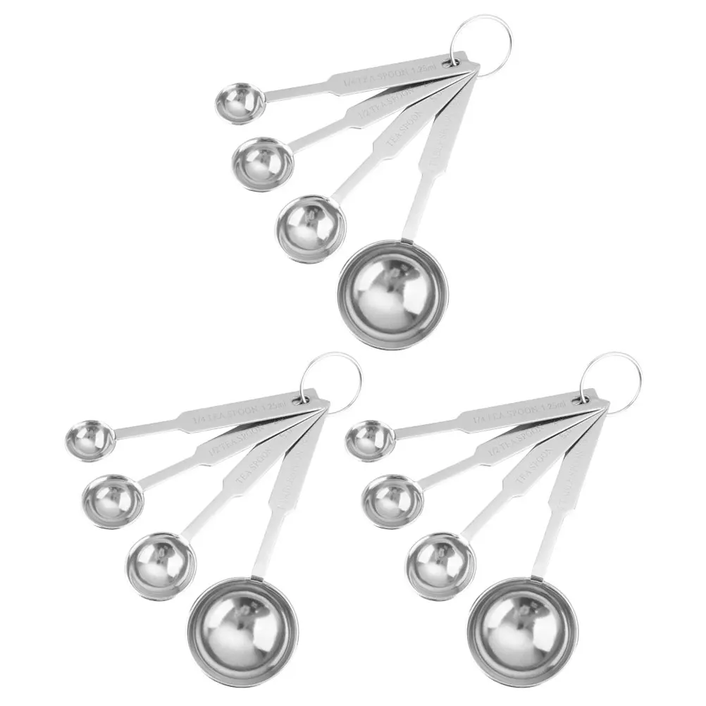 

12Pcs Measuring Spoons Stainless Steel Kitchen Utensils Set Accurate Cooking Baking Tools with Long Handles for Measuring Powder