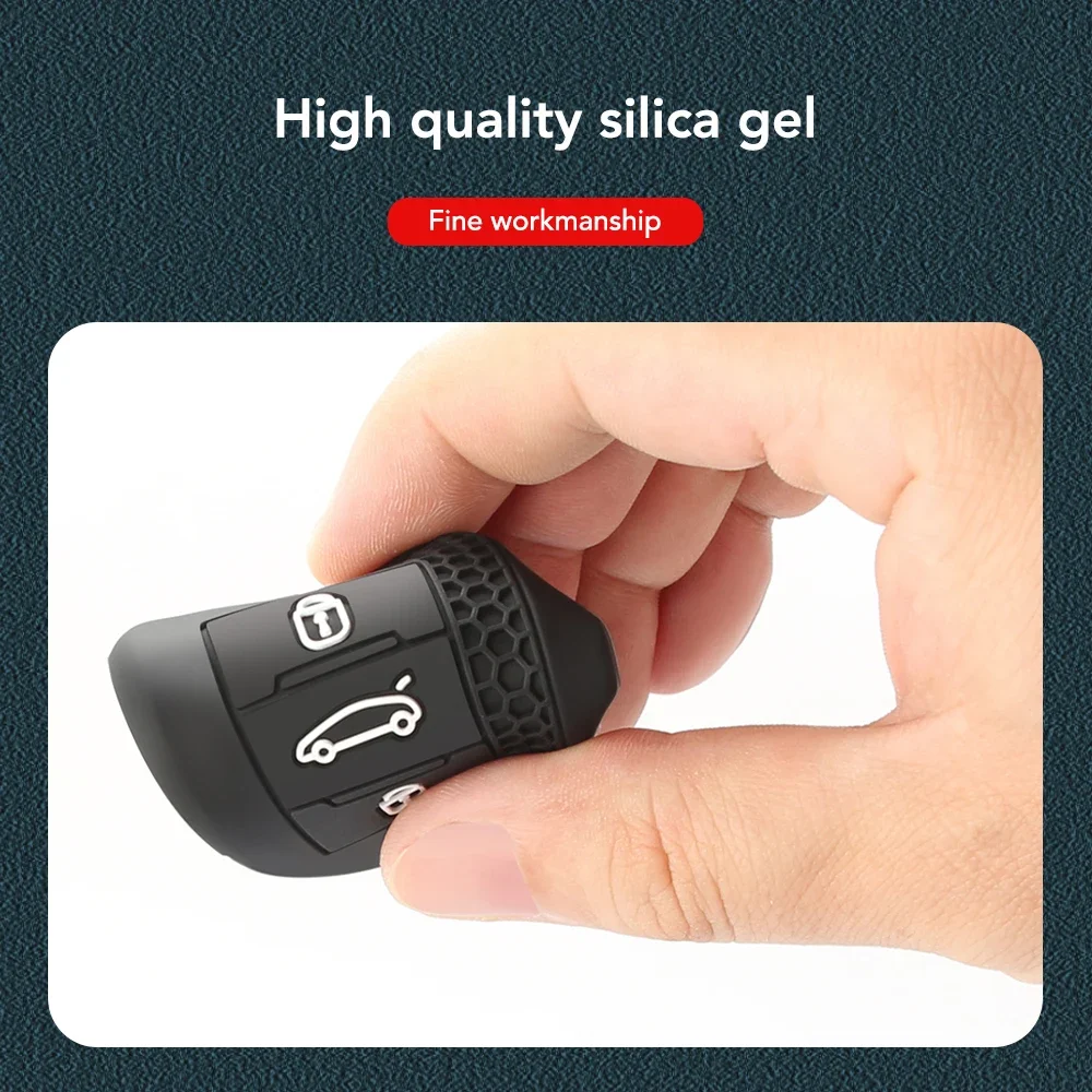 XUKEY Custodia per Chiave Auto per Peugeot Citroen Portachiavi con Ciondolo in Lega di Zinco Custodia Protettiva in Pelle PU Nera per Peugeot 208 301 308 3008 508 5008