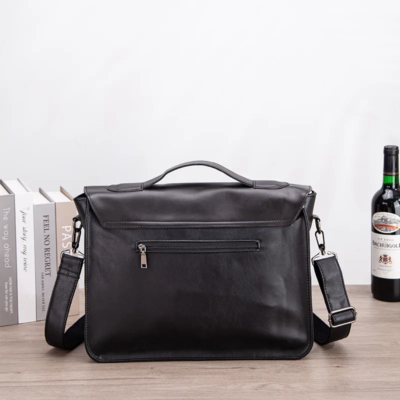 New Business-style Men's Handbag - Casual and Retro Briefcase - Large Capacity - Fashionable Single-shoulder Crossbody Bag