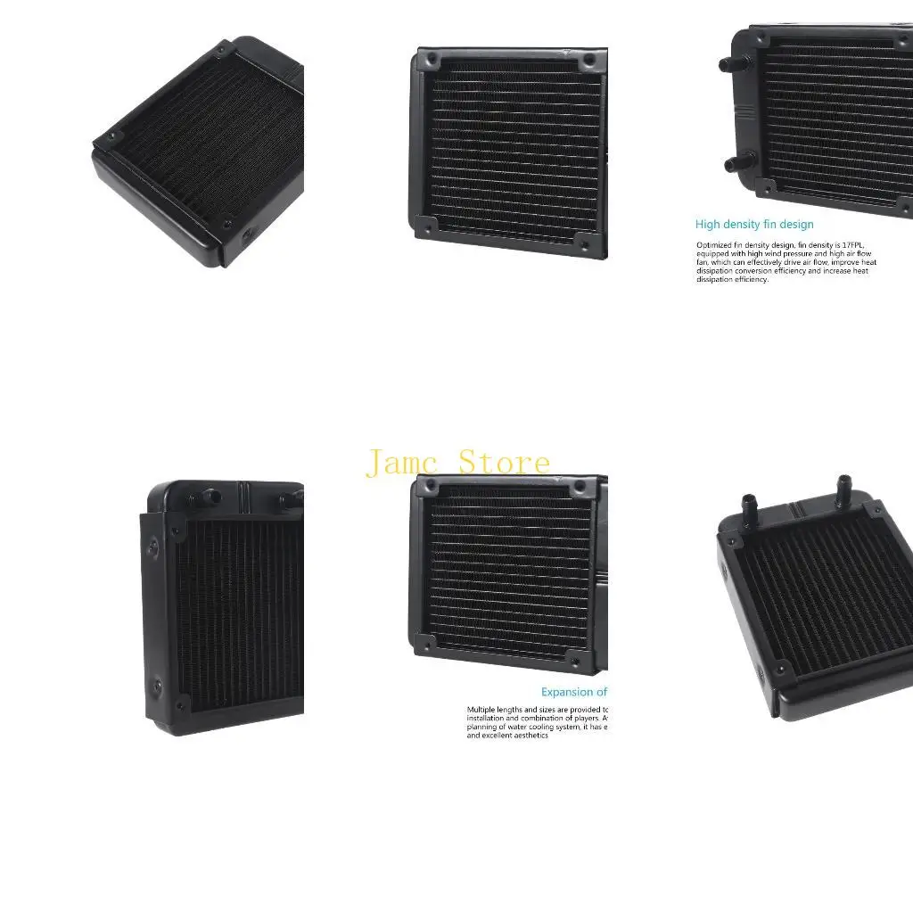 LX0B Aluminum Radiator CPU Water Cooling Heat Exchanger with 1/4 inch Thread 18 Tubes