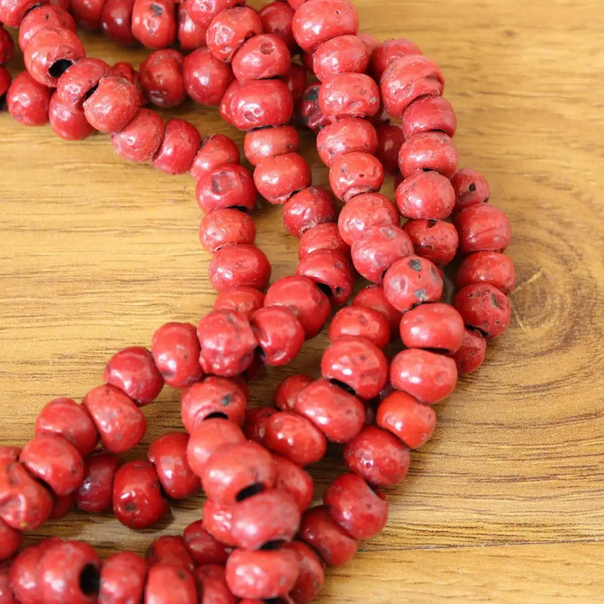 NK160 Vintage Tibetan Red Artificial Coral Beads Necklace,Handmade Nepal 5 Layers 53cm Women Necklace