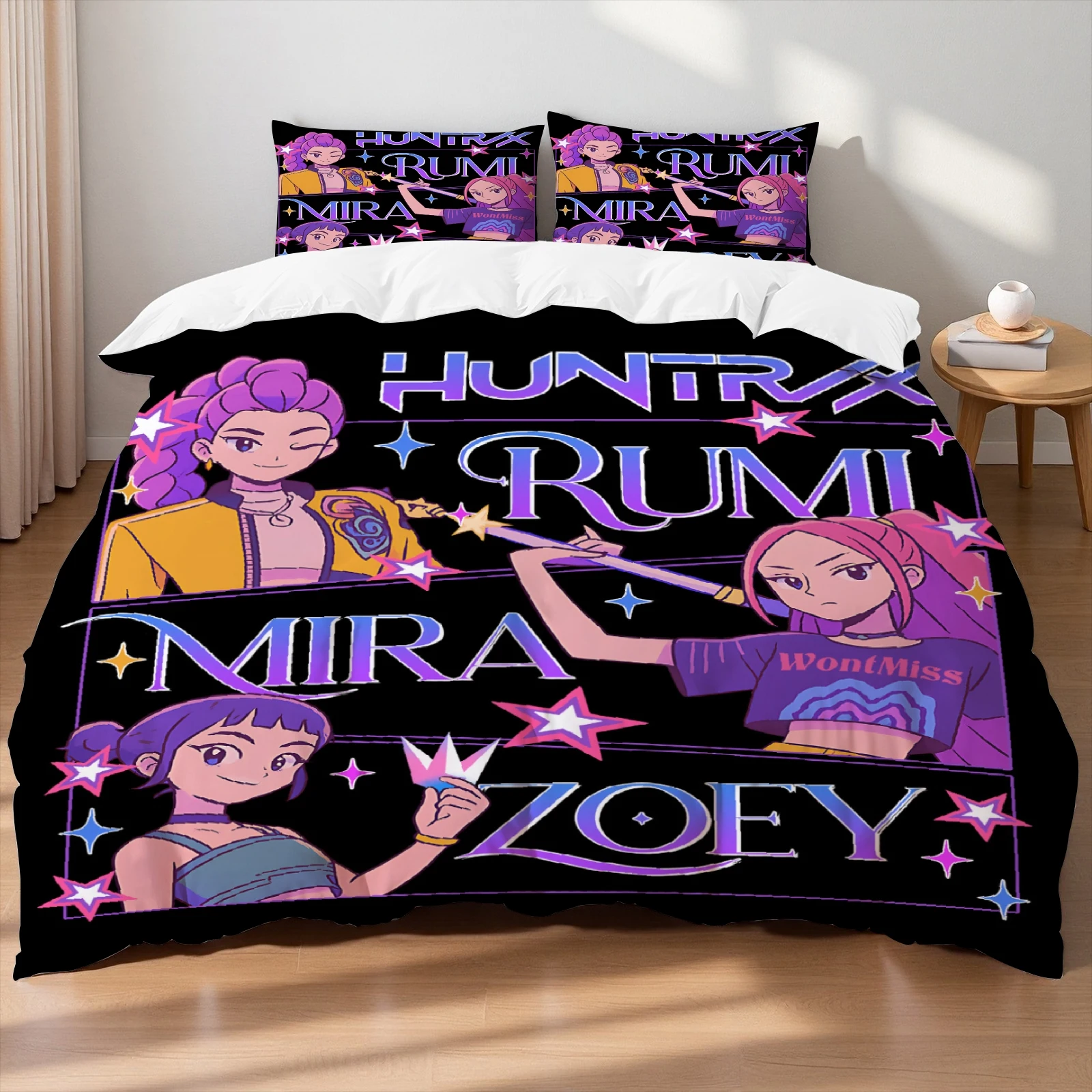 

D-Demon Hunters K-pop Girls Boys Group Printed Coreless Duvet Cover Multi Size Bedroom Dormitory Holiday Bedding Decoration