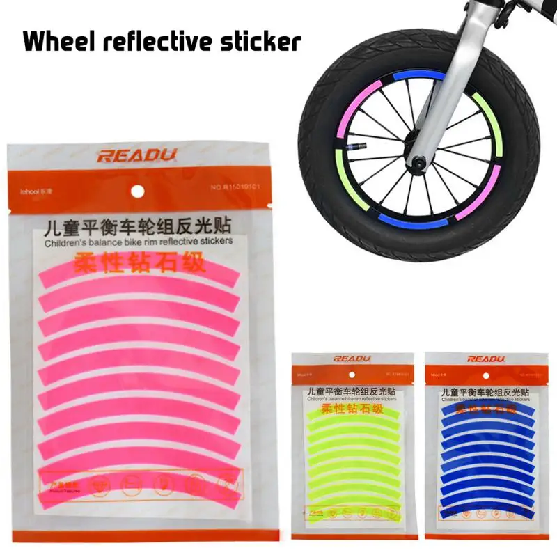 Two Styles Bike Reflective Stickers Wheel Decals Reflective Safety Strips Wheel Stickers For Children Balance