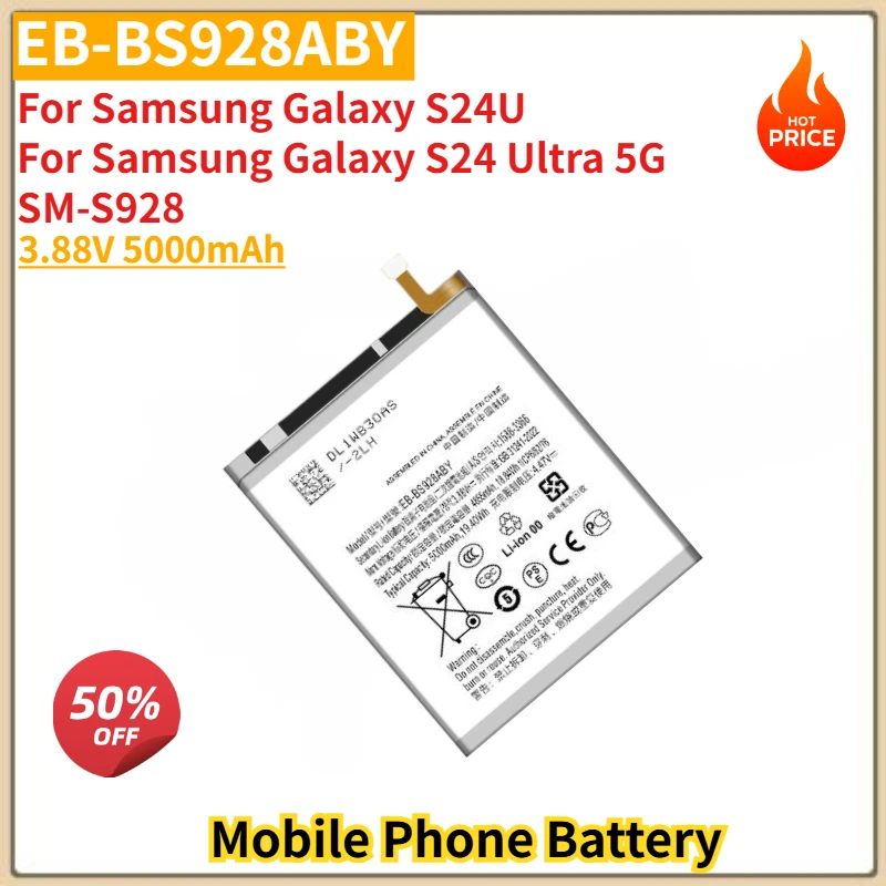 

EB-BS928ABY High Quality Replacement Phone Battery 3.88V 5000mAh For Samsung Galaxy S24U / S24 Ultra 5G / SM-S928 Brand New