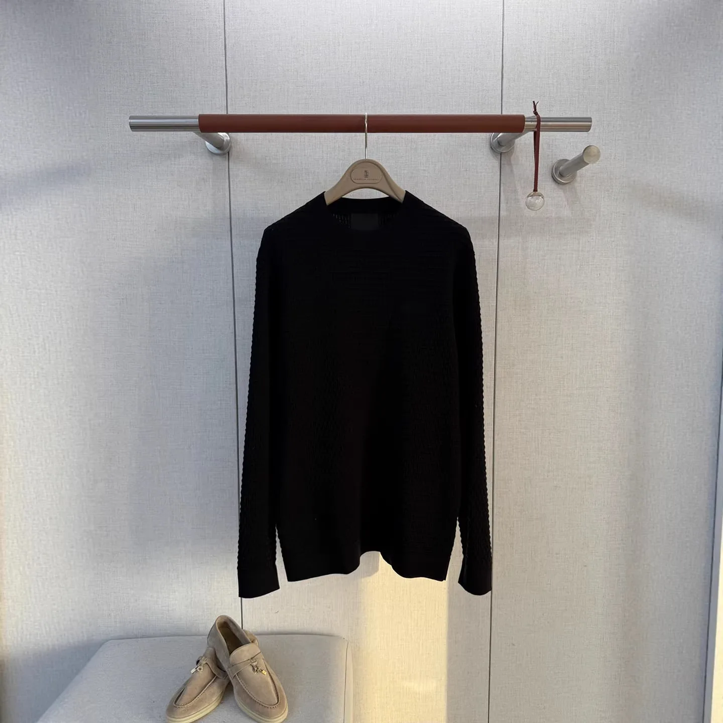 

Men's Knitted Wool Sweater round Ne Embroidered Tartan Pattern Autumn Faion Casual Wear Resistant Deformation