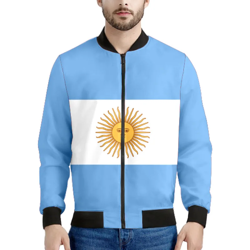 

Argentina Zipper Jacket Free Custom Name Travel Arg Country Gyms Messi Coats Ar Flags Spanish Argentine Nation Diy Words Clothes