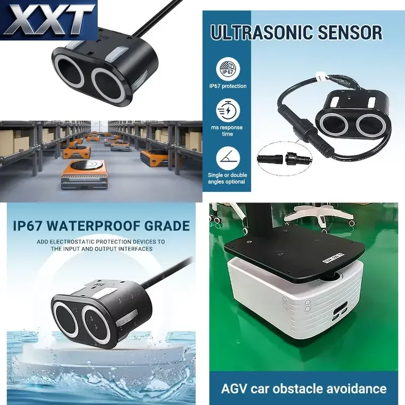 XXT A21 5m Range Adjustable Measuring Range IP67 Ultrasonic Distance Sensor Modules with UART Output for AGV/AMR Obstacle
