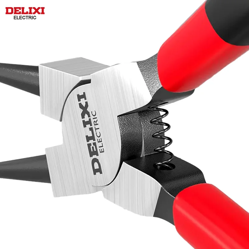 DELIXI ELECTRIC 9-In Circlip Pliers,Needle nose Pliers，Retaining Ring Pliers，for Removing Installing Puller Locking Rings Shafts