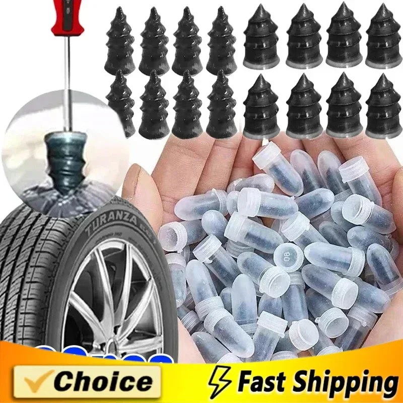 Vacuum tire specific rubber nail for repairing car tires, motorcycles, universal non-destructive quick tire repair nail
