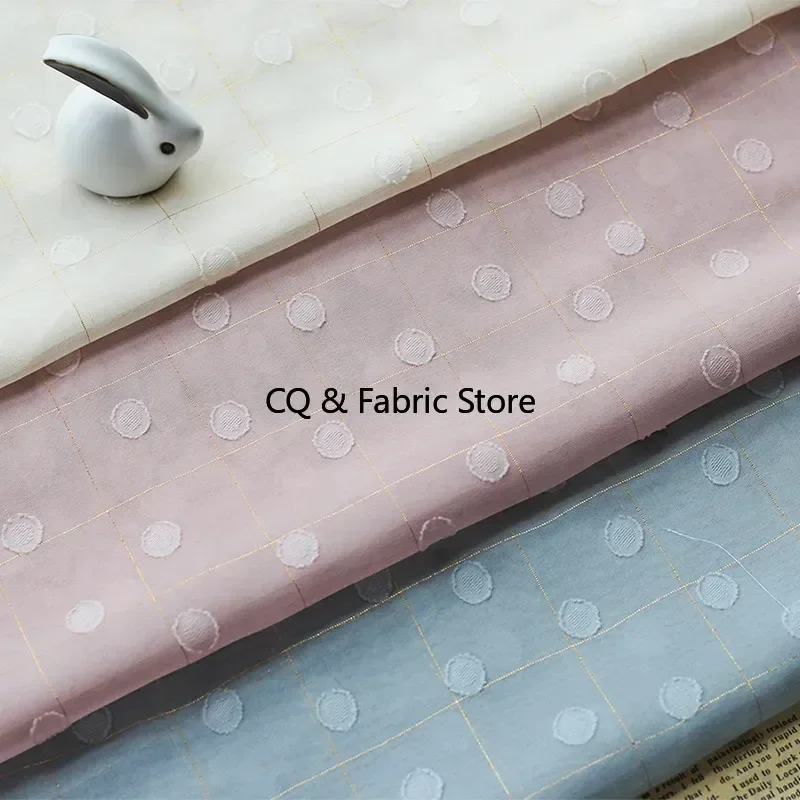 جديد تنفس الشيفون قطع زهرة النسيج السويسري نقطة الذهب سلك شعرية الجاكار النسيج DIY بها بنفسك السيدات فستان قميص