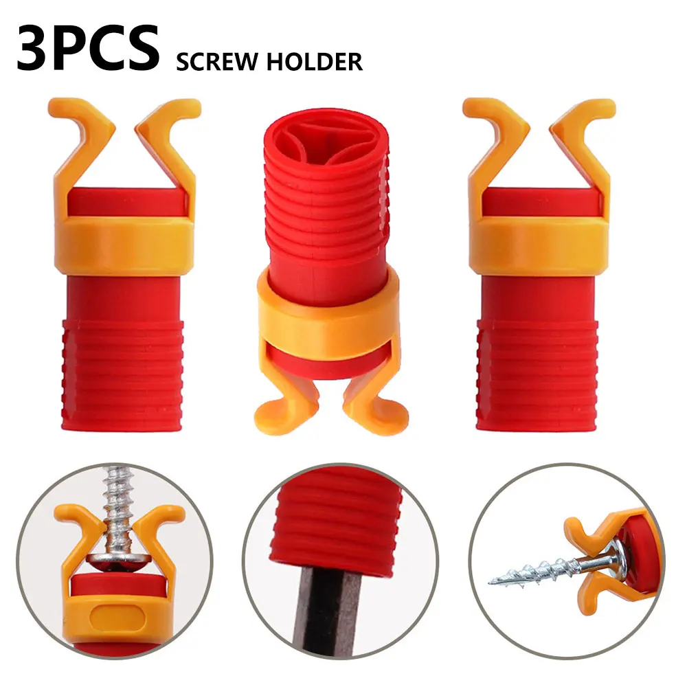 3Pcs ABS Screw Holder Clamp Universal Screw Fixing Set Clamper 40x18mm for Woodworking Tools Drill Bits Screwdriver Blades