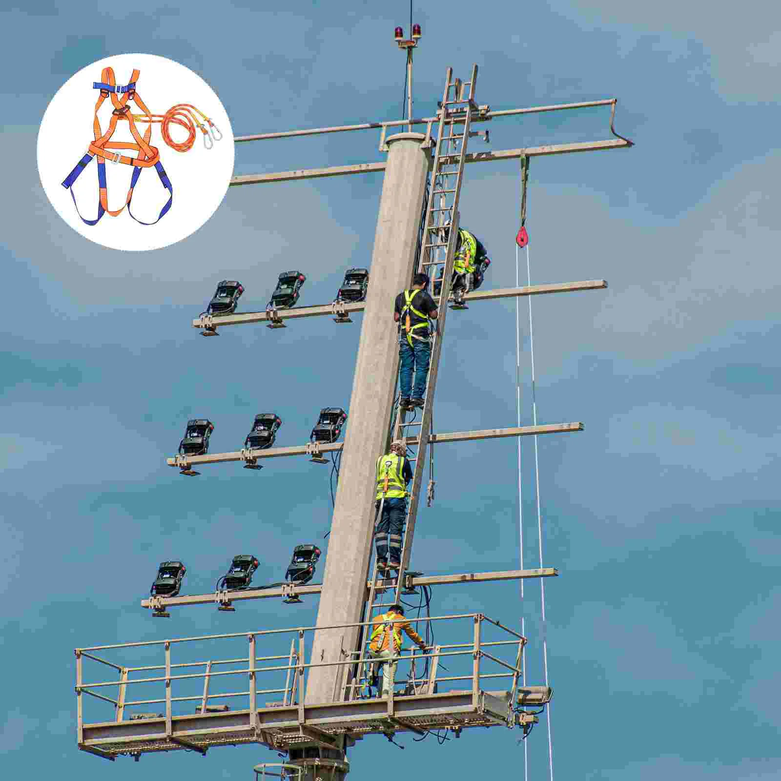 Cinturón de seguridad de altura Arneses de escalada Kit de techo completo para equipo de árbol de construcción