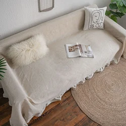 Elegant Multi Functional Couch Chair Cover Thick Retro American Factory Direct Supply Sofa Cover Plain Color Garden Flounces