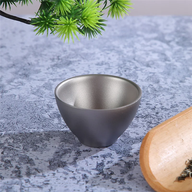 BAAG-4PCS في الهواء الطلق التيتانيوم فنجان شاي جدار مزدوج فنجان الشاي التخييم نزهة تجهيزات المطابخ Ti المحمولة التنزه فنجان شاي ملحقات السفر Fro