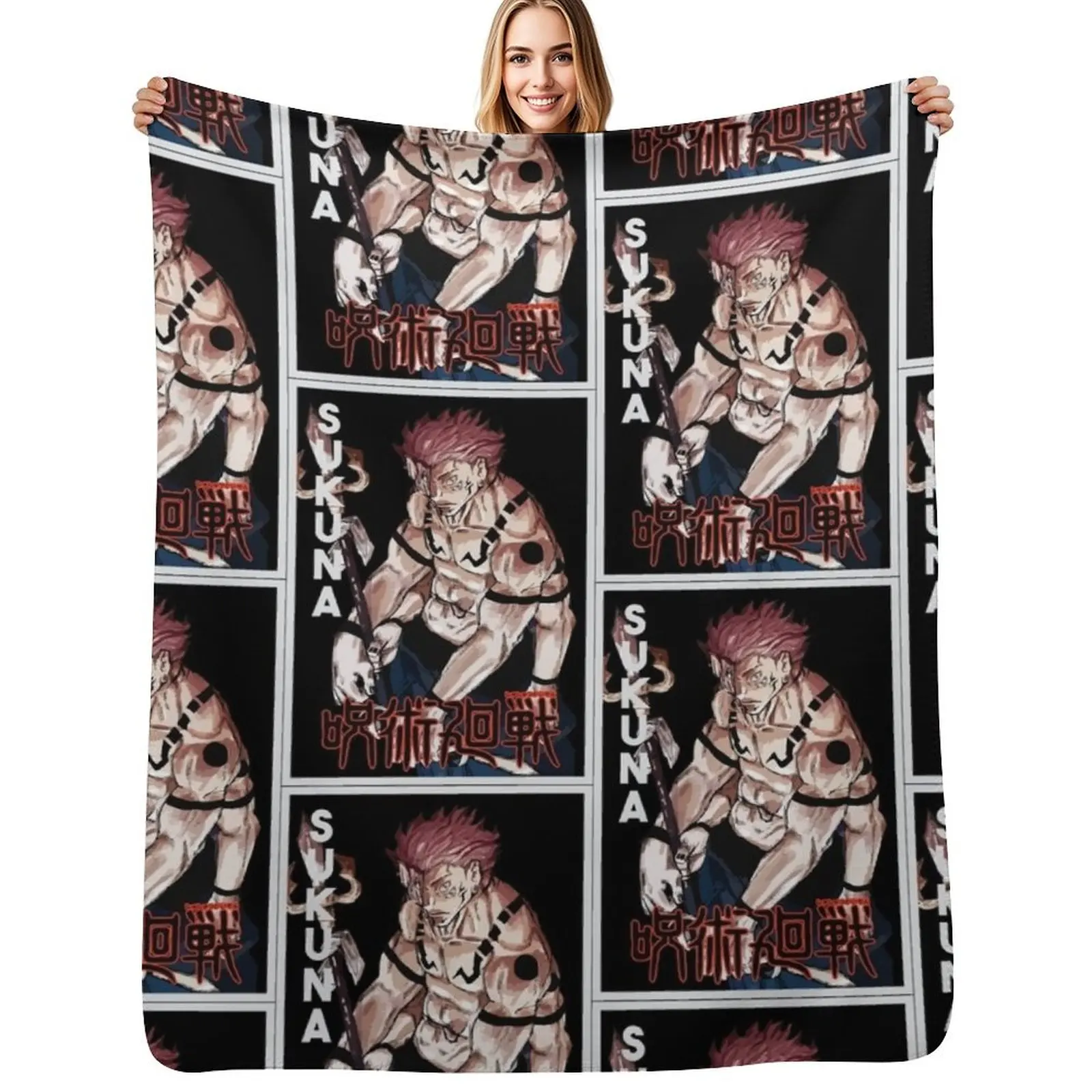 

Sukuna, одеяло в стиле аниме для дивана, роскошное дизайнерское очень большое одеяло